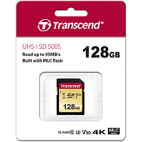 Transcend TS128GSDC500S 128GB SDXC Class 10 UHS-I U3 V30 R95, W60MB/s